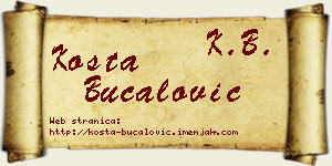 Kosta Bucalović vizit kartica